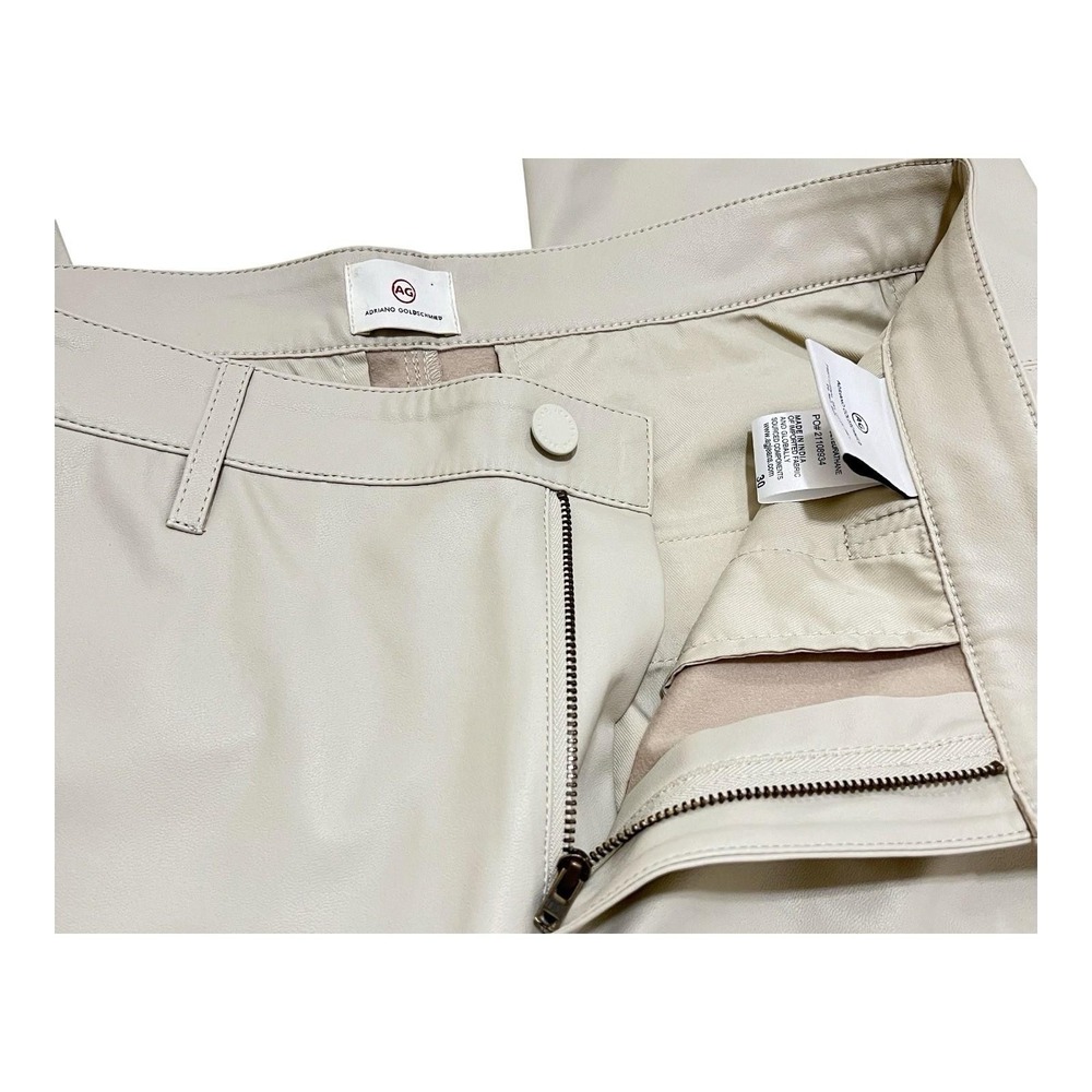 $328 Adriano Goldschmied Caden Tailored Trouser Vegan Leather Pant Womens 30 - Picture 2 of 3